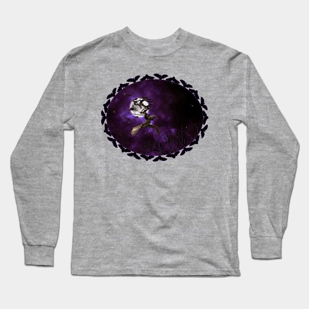 Bats Bats Bats Full Moon Long Sleeve T-Shirt by 2HivelysArt